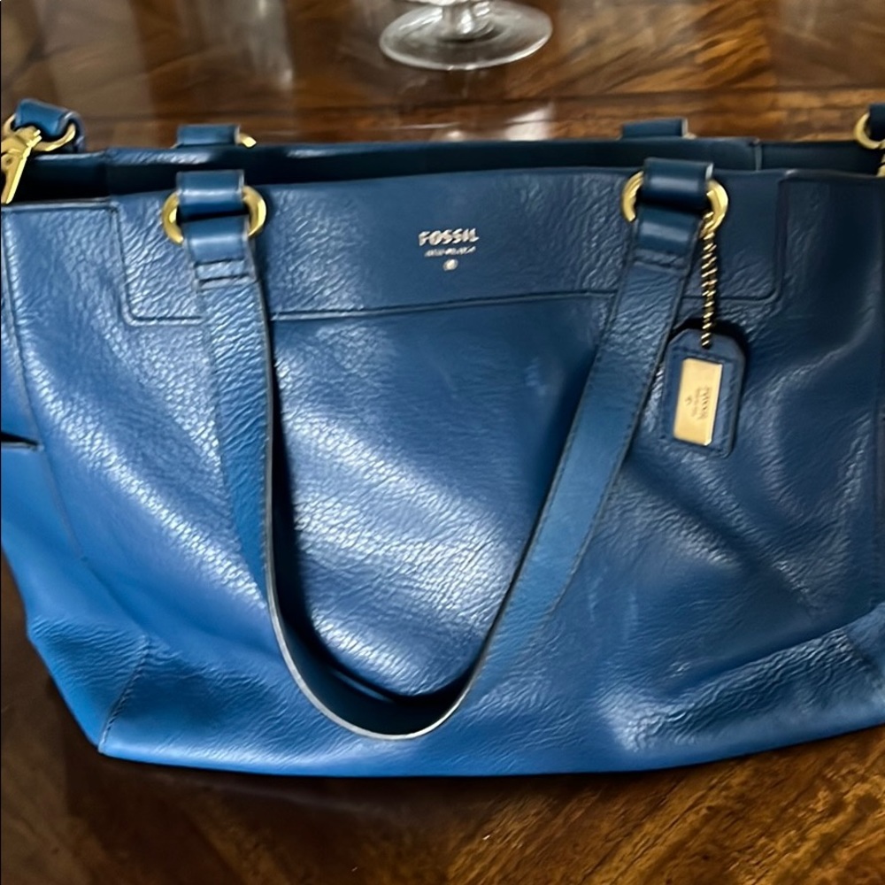 Fossil leather computer bag.